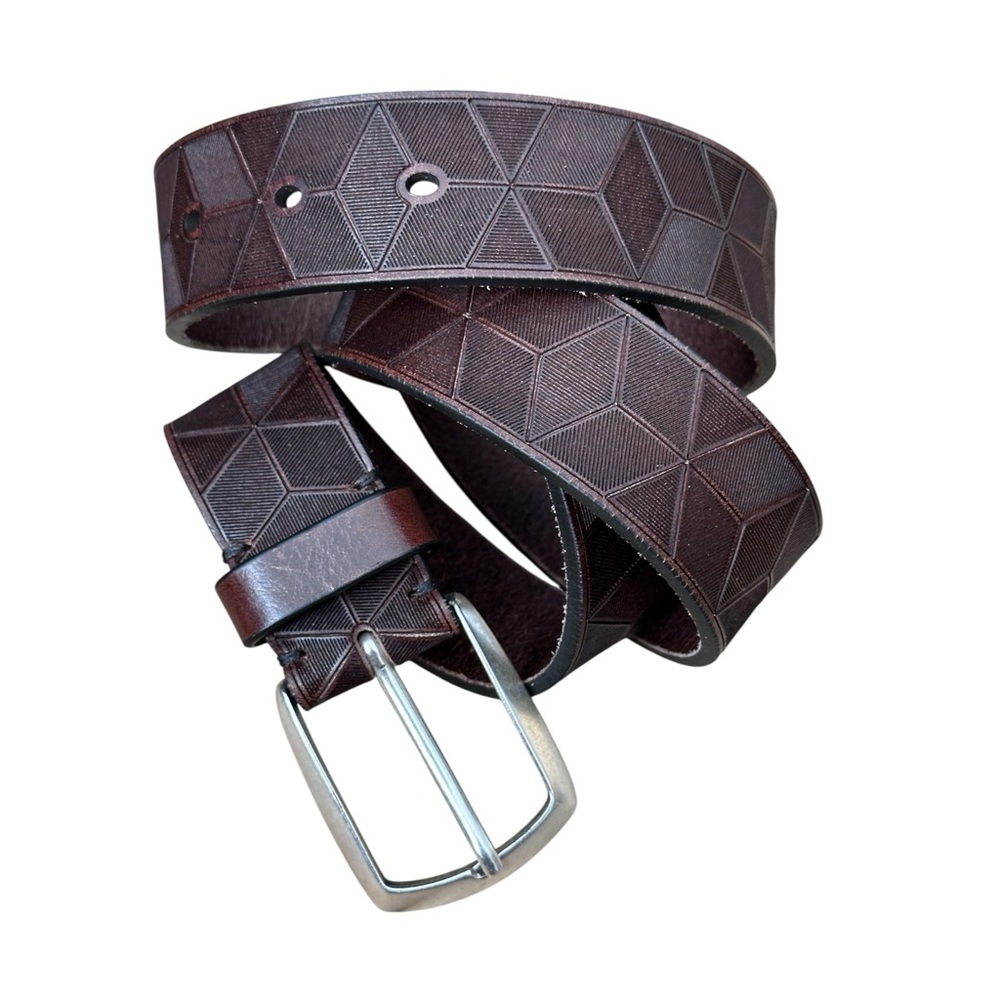 Elegant Dark Brown Geometric Belt